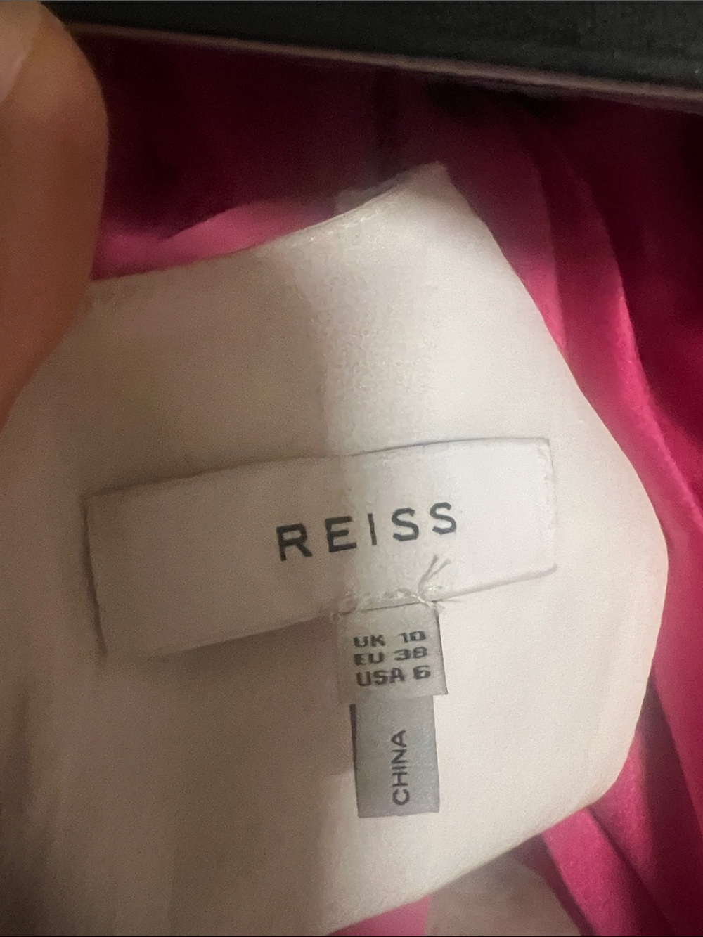Reiss Pink and White Back-Tie Midi Dress with Front Slit - Picture 8 of 8